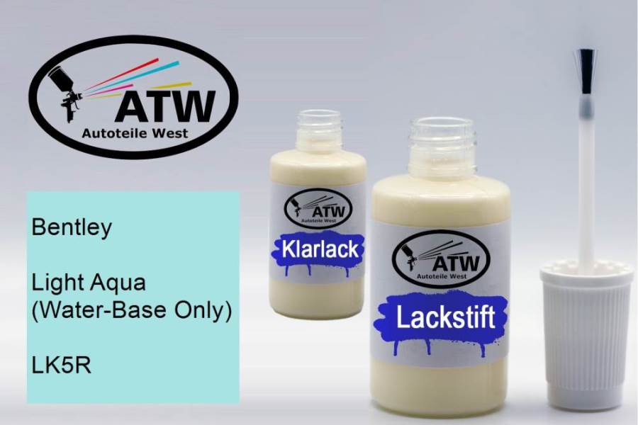 Bentley, Light Aqua (Water-Base Only), LK5R: 20ml Lackstift + 20ml Klarlack - Set, von ATW Autoteile West.